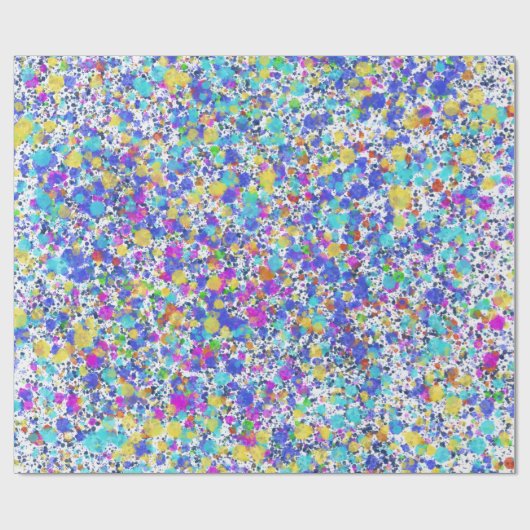 Vibrant Abstract Watercolor Splatter Pattern Geschenkpapier (Flach)