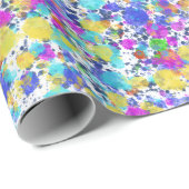 Vibrant Abstract Watercolor Splatter Pattern Geschenkpapier (Rolleneckpunkt)