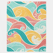 Vibrant Abstract Waves Seamless Pattern Fleecedecke (Vorderseite)