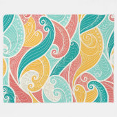 Vibrant Abstract Waves Seamless Pattern Fleecedecke (Vorderseite (Horizontal))