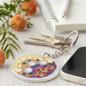 Vibrant Acai Bowl Illustration - Gesunde Smoothie Schlüsselanhänger (Vorderseite rechts)