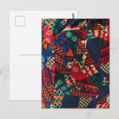 Vibrant African Geometric Tribal Abstract Pattern Postkarte (Vorne/Hinten)