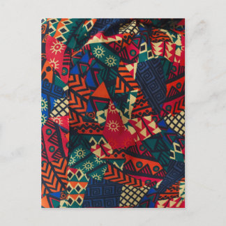 Vibrant African Geometric Tribal Abstract Pattern  Postkarte