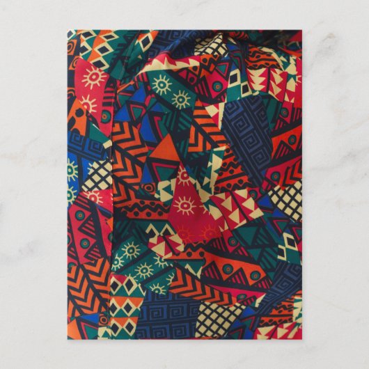 Vibrant African Geometric Tribal Abstract Pattern Postkarte (Vorderseite)