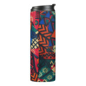 Vibrant African Geometric Tribal Abstract Pattern Thermosbecher (Nach links gedreht)