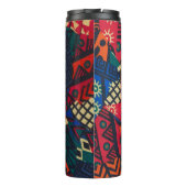 Vibrant African Geometric Tribal Abstract Pattern Thermosbecher (Rückseite)