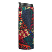 Vibrant African Geometric Tribal Abstract Pattern Thermosbecher (Nach rechts gedreht)