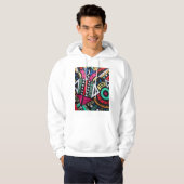 Vibrant Afro-Centric Geometric Pattern – Bold Trib Hoodie (Vorne ganz)