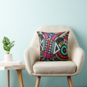 Vibrant Afro-Centric Geometric Pattern – Bold Trib Kissen (Stuhl )