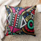 Vibrant Afro-Centric Geometric Pattern – Bold Trib Kissen (Decke)