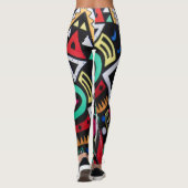 Vibrant Afro-Centric Geometric Pattern – Bold Trib Leggings (Rückseite)