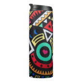Vibrant Afro-Centric Geometric Pattern – Bold Trib Thermosbecher (Nach rechts gedreht)