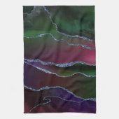 Vibrant Agate | Rich Pink und grüner Jewel Tone Geschirrtuch (Vertikal)