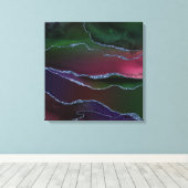 Vibrant Agate | Rich Pink und grüner Jewel Tone Leinwanddruck (Insitu (Holzboden))
