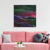 Vibrant Agate | Rich Pink und grüner Jewel Tone Leinwanddruck (Insitu (Wohnzimmer))