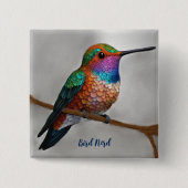 Vibrant Allen’s Hummingbird Painting Button (Vorderseite)