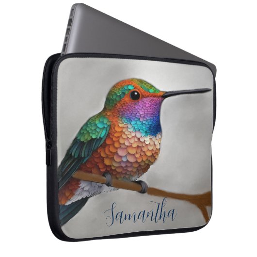 Vibrant Allen’s Hummingbird Painting Laptopschutzhülle (Vorne Rechts)