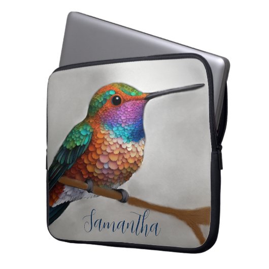 Vibrant Allen’s Hummingbird Painting Laptopschutzhülle (Vorderseite Links)