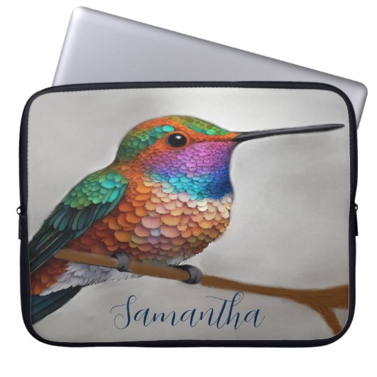 Vibrant Allen’s Hummingbird Painting Laptopschutzhülle (Vorderseite)
