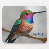 Vibrant Allen’s Hummingbird Painting Mousepad (Vorne)
