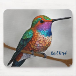 Vibrant Allen’s Hummingbird Painting Mousepad