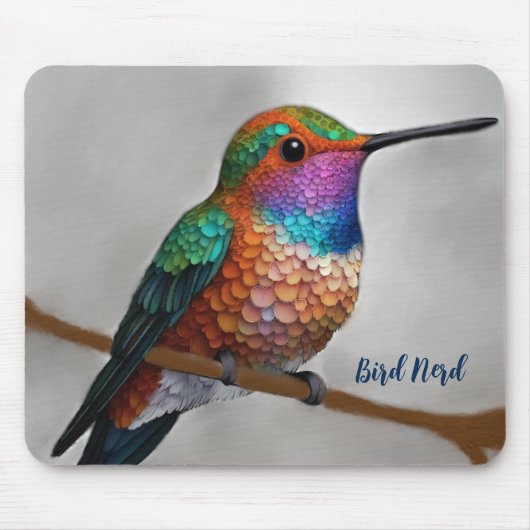 Vibrant Allen’s Hummingbird Painting Mousepad (Vorne)