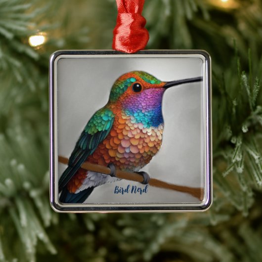 Vibrant Allen’s Hummingbird Painting Ornament Aus Metall (Baum)