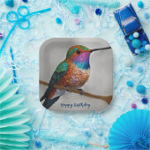 Vibrant Allen’s Hummingbird Painting Pappteller (Party)