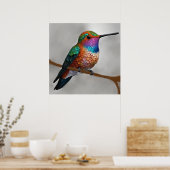 Vibrant Allen’s Hummingbird Painting Poster (Küche)