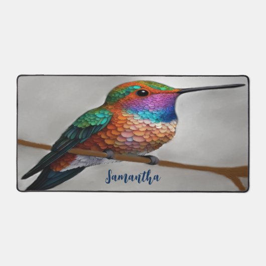Vibrant Allen’s Hummingbird Painting Schreibtischunterlage (Vorderseite)