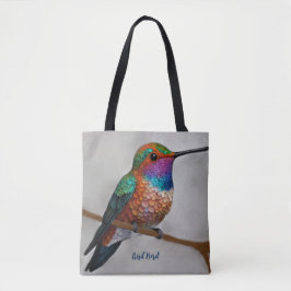 Vibrant Allen’s Hummingbird Painting Tasche