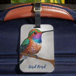Vibrant Allen's Hummingbird-Malerei Gepäckanhänger