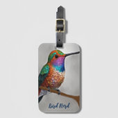 Vibrant Allen's Hummingbird-Malerei Gepäckanhänger (Vorderseite Vertikal)