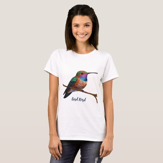 Vibrant Allen's Hummingbird-Malerei T-Shirt (Vorne ganz)