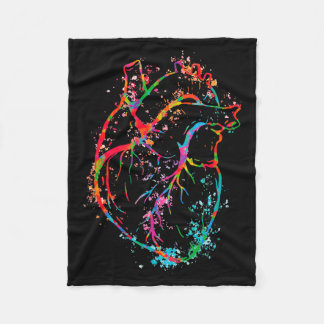 Vibrant Anatomical Heart Splatter  Fleecedecke