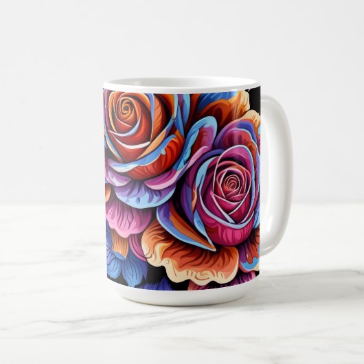 Vibrant and Colorful Flower Kaffeetasse (VorderseiteRechts)