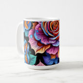 Vibrant and Colorful Flower Kaffeetasse (Vorderseite Links)