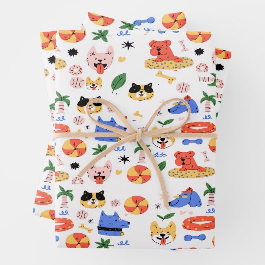 Vibrant Animal Pattern Designs Geschenkpapier Set (Beispiel)