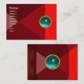 VIBRANT AQUA BLUE GEMSTONE Abstrakt Geometrisch Visitenkarte (Vorne/Hinten)