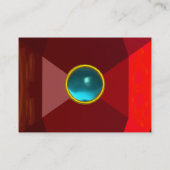 VIBRANT AQUA BLUE GEMSTONE Abstrakt Geometrisch Visitenkarte (Rückseite)