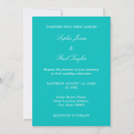 Vibrant Aqua Wedding QR Code UAWG Einladung