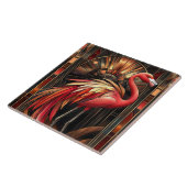 Vibrant Art Deco Flamingo Illustration Fliese (Seite)