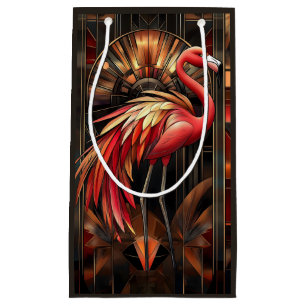 Vibrant Art Deco Flamingo Illustration Kleine Geschenktüte