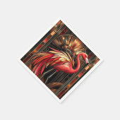 Vibrant Art Deco Flamingo Illustration Serviette (Ecke)
