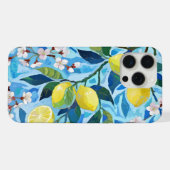 Vibrant art of blue lemon flowers iPhone hülle (Rückseite (Horizontal))