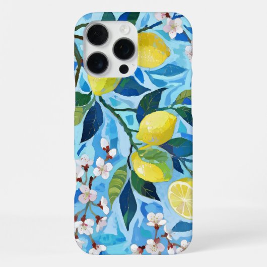 Vibrant art of blue lemon flowers iPhone hülle (Rückseite)
