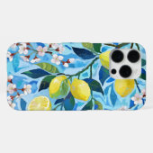 Vibrant art of blue lemon flowers iPhone hülle (Rückseite (Horizontal))