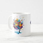 Vibrant Artistic Boy Coffee Mug Kaffeetasse (Vorderseite Links)