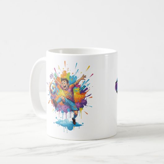 Vibrant Artistic Boy Coffee Mug Kaffeetasse (Vorderseite Links)