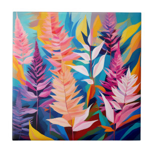 Vibrant Astilbe Floral Geometric Fliese